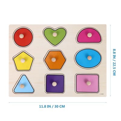 Wooden Peg Board Shape Puzzle - Shapes Puzzle - Wooden Shapes