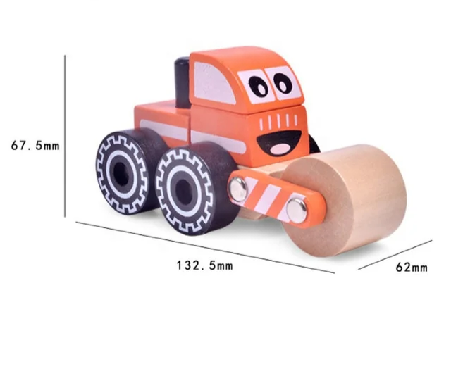 Wooden Stacking Roller Toy - Wooden Construction Roller