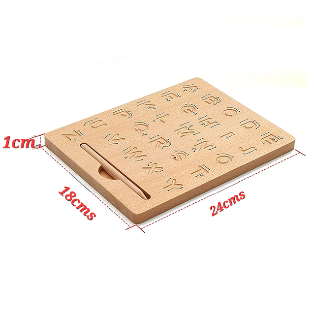 Reversible Wooden Alphabet Tracing Board - Double Sided Alphabet board