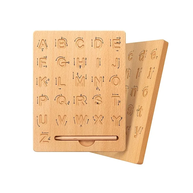 Reversible Wooden Alphabet Tracing Board - Double Sided Alphabet board