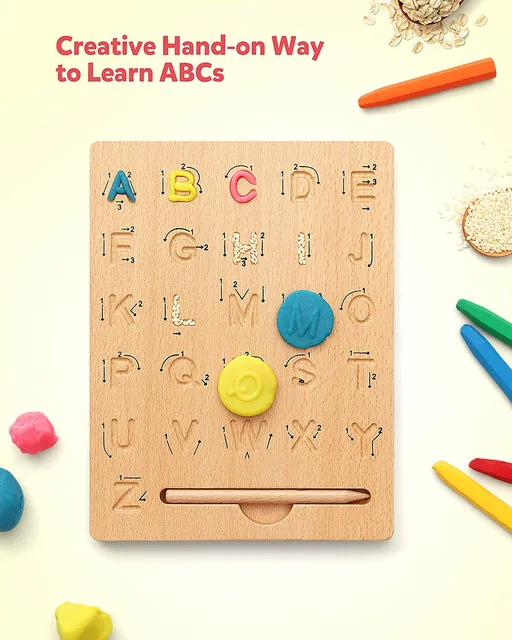 Reversible Wooden Alphabet Tracing Board - Double Sided Alphabet board