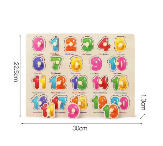 Numbers Peg Board Puzzle Wooden - Wooden Numbers Puzzle -Wooden numbers