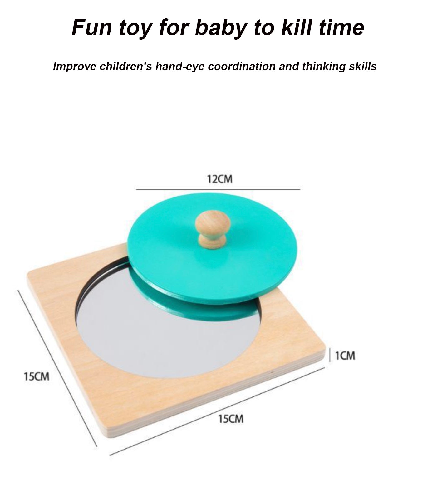 Montessori Baby Mirror - Peekaboo Knob Mirror Puzzle - Baby Tummy Time Mirror Toy - Wooden Peekaboo Knob Puzzle - Sensory Development Toys