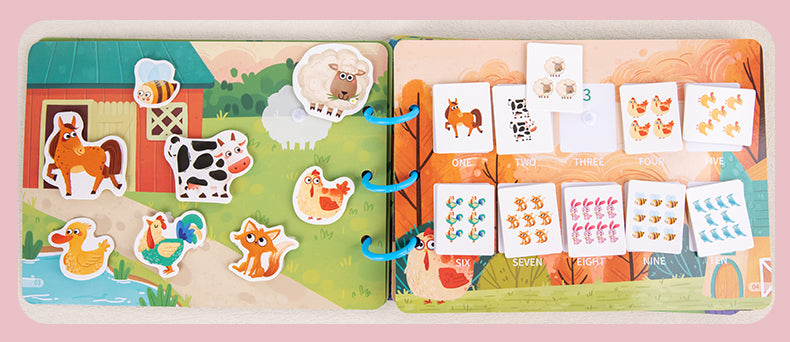 Montessori Busy Book - Toddler Activity Book - Farm Animal Theme