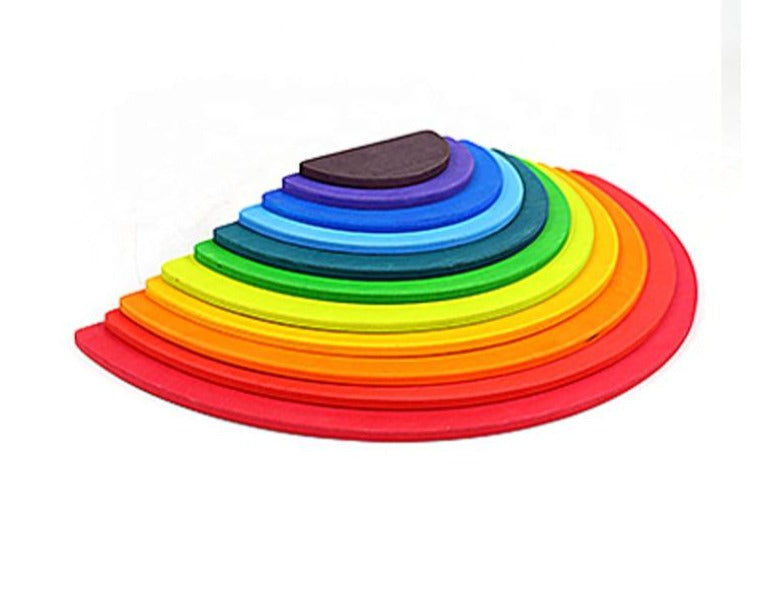 Wooden Rainbow Semi Circles 12pcs