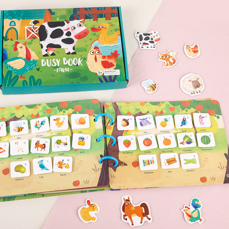 Montessori Busy Book - Toddler Activity Book - Farm Animal Theme