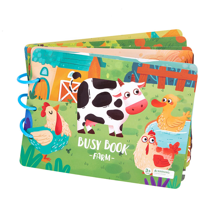 Montessori Busy Book - Toddler Activity Book - Farm Animal Theme